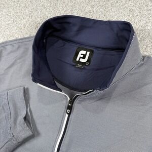 FootJoy FJ Mens Blue 1/4 Zip Golf Pullover Long Sleeve Shirt Large